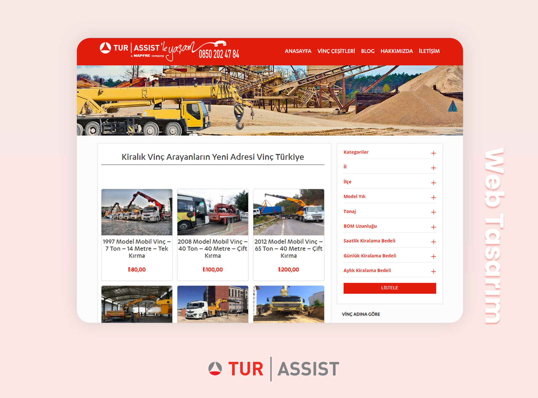 Tur Assist Mapfre - Vinç Türkiye - Web Tasarım