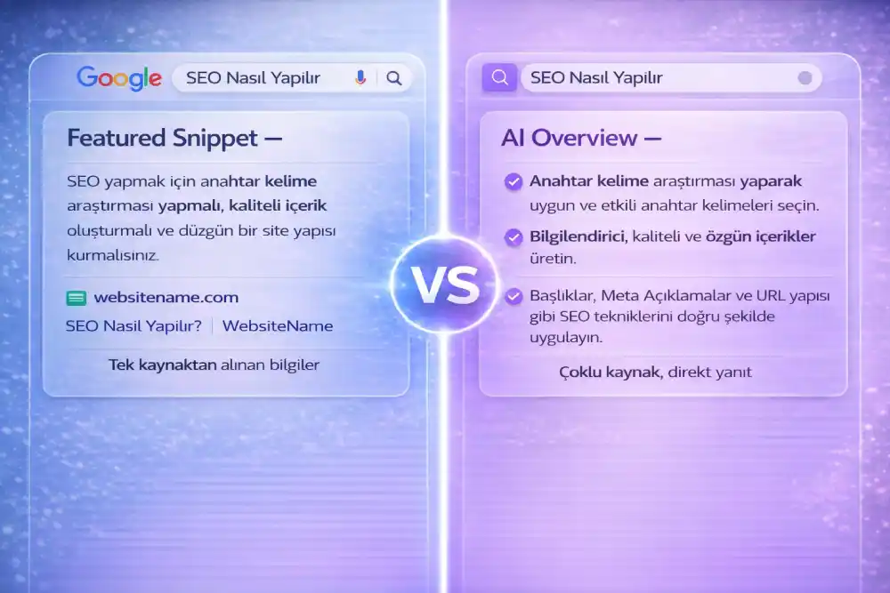 Featured Snippet ve AI Answer Arasındaki Farklar: AI Overview Optimizasyonu